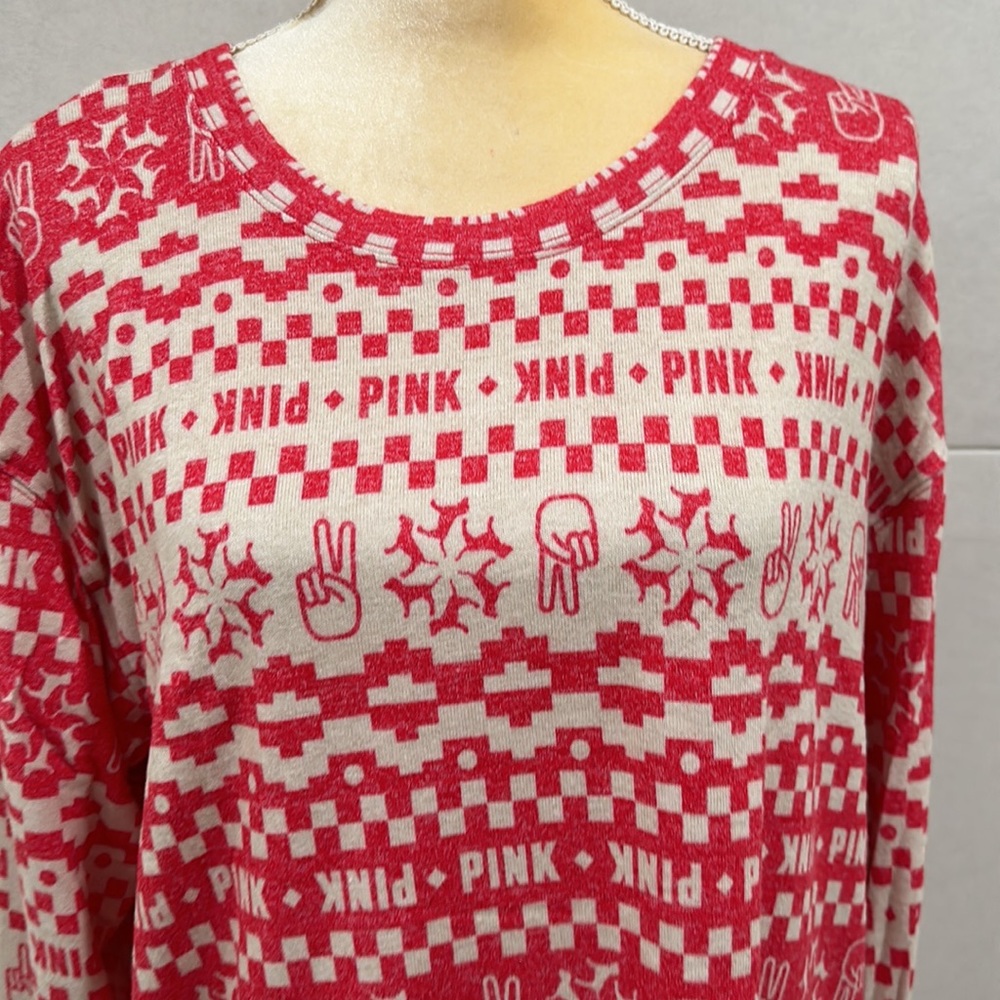 PINK VICTORIA’S SECRET COZY LONG-SLEEVE SLEEP SHIRT - Picture 7 of 11